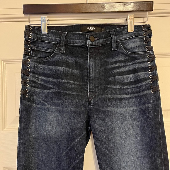 NEW*👖Hudson Barbara High Rise Super Skinny Ankle Jean w/ Side Laces NWOT 27 - Picture 4 of 15
